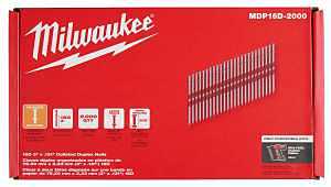 Milwaukee MDP16D-2000 Collated Duplex Nail, 16D, 3-5/8 in L, Steel, Silver, Round Head, Smooth Shank