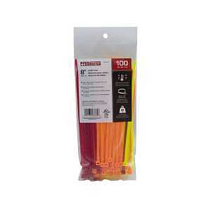 ProSource 8‑Inch Heavy‑Duty Self‑Locking Nylon Cable Tie – 50 lb Tensile, Fluorescent Colors