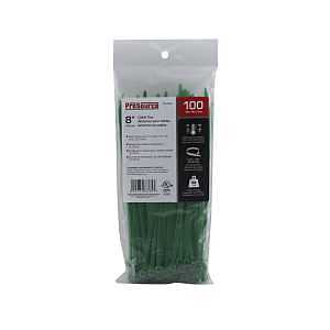 ProSource CT0943 Cable Tie, 8 inches, 50lb Tensile Strength, Self-Locking Locking, Nylon, Green