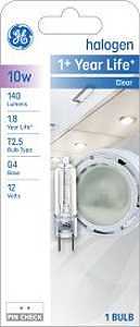 10-watt T-3 Bi-pin Quartz Halogen Lamp With G4 Base, 2000 Hour Life