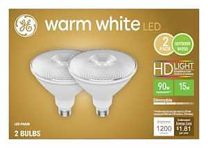 LED Light Bulbs, Soft White, Par 38, 15 Watt, 2-Pk.