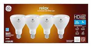 LED Relax Soft White Light Bulbs, BR30 Medium Base, 8 Watt, 4-Pk.