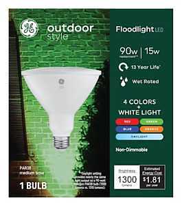 GE PAR38 Outdoor LED Floodlight Bulb – Energy‑Saving Weather‑Resistant Lamp