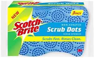 Scotch-Brite Stay Clean 20203-8 Non-Scratch Sponge, 4.4 in L, 2.6 in W, 0.6 in Thick, Cellulose