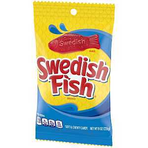 Swedish Fish 480985 Candy, Chewy, Soft, Fruit, 8 oz Bag