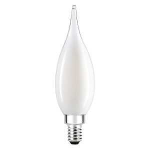 Sylvania TruWave Series 42082 LED Bulb, Bent Tip Lamp, 40 W Equivalent, Candelabra E12 Lamp Base, Dimmable, Frosted