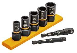 GearWrench 87911 Bolt Biter Series Socket Set, Chrome Molybdenum Alloy, Black Oxide, Includes: Socket Rail