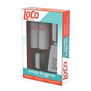 LoCo Cast Iron Burger Press & Stainless Steel Spatula Griddle Kit – Ergonomic Handle