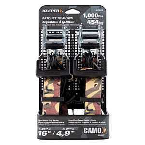 Keeper 47322 Camo Ratchet Tie-down, 1-1/4 In W X 16 Ft L, 1000 Lb Capacity