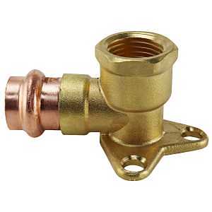 Apollo XPRDEE12 Drop Ear Elbow, 1/2 in, FPT x Press-Fit, 90 deg Angle, Brass/Copper, 300 psi Pressure
