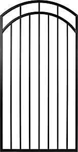 Nuvo Iron Benitoite Series IBGA3368 Arched Top Gate, 33 in W Gate, 68 in H Gate, Steel Frame, Black