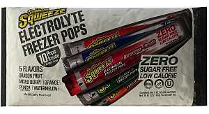 Sqwincher Sqweeze Series X478-W7600 Zero Freezer Pop, Assorted Flavor, 3 oz