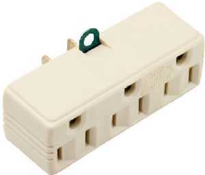 Pass & Seymour Triple Adapter 15A Ivory