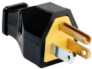 Pass & Seymour 15A Black Residential High-Impact Thermoplastic Construction Plug