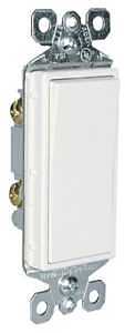 Pass & Seymour Decorator Light Switch, Single Pole, Illuminated, 15A, 120V, White