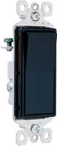 Pass & Seymour Decor 3-Way Light Switch, 15A, Black