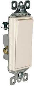 Pass & Seymour 3-Way Decorator Wall Switch, 15A, Light Almond