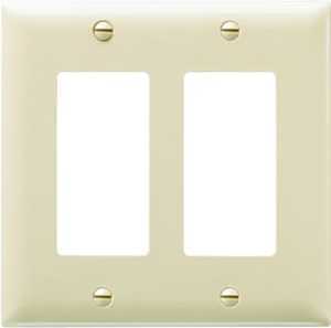 Pass & Seymour 2-Gang Nylon Wall Plate, 2 Decorator Openings, Ivory