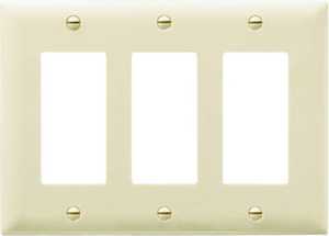 Pass & Seymour Ivory 3 Decorator Opening Nylon Wall Plate