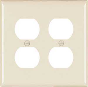 Pass & Seymour 2-Duplex Nylon Wall Plate, Light Almond