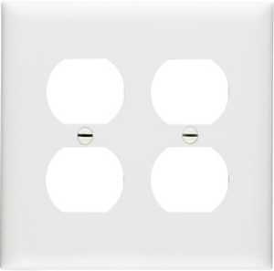 Pass & Seymour 2-Gang, 2-Duplex Outlet Openings Wall Plate, White