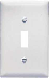 Tpj1w Jumbo Size 1 Gang Toggle Switch Wall Plate - White Nylon