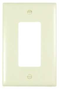 Pass & Seymour Wall Plate, Junior Jumbo, 1-Gang Decorator, Light Almond Nylon