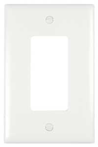 Pass & Seymour Wall Plate, Junior Jumbo, 1-Gang Decorator, White Nylon