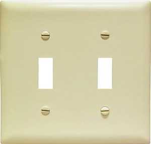 Pass & Seymour Ivory 2-Toggle Nylon Wall Plate