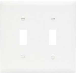 Pass & Seymour 2-Toggle Nylon Wall Plate, 2-Gang, White