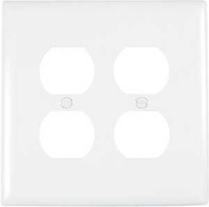 Pass & Seymour 2-Gang Double Duplex Nylon Wall Plate, White