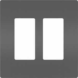 Two-Gang Screwless Wall Plate, Black