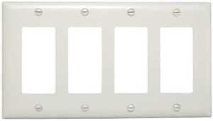 Pass & Seymour 4-Gang 4 Decorator Opening Nylon Wall Plate, White