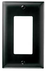 Pass & Seymour Wall Plate, 1-Gang, Nylon, Black