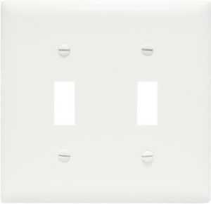 Pass & Seymour 2-Toggle Nylon Wall Plate, 2-Gang, White