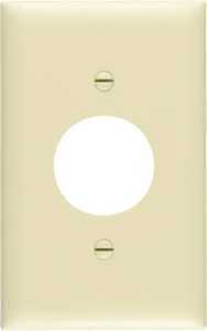 Pass & Seymour Wall Plate, 1-Gang, Single Outlet, Ivory Nylon