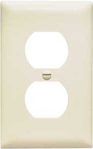 Pass & Seymour Wall Plate, 1-Gang Duplex Outlet, Light Almond Nylon, 10-Pk