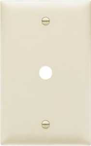 Pass & Seymour Wall Plate, 1-Gang, Telephone Hole, Light Almond Nylon
