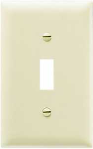 Pass & Seymour 1-Toggle Nylon Wall Plates, Ivory, 10-Pk.