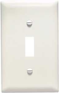 Pass & Seymour Wall Plate, 1-Toggle, Light Almond Nylon, 10-Pk