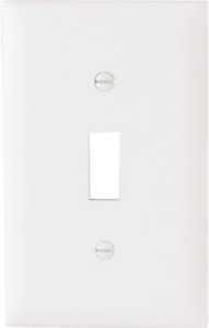 Pass & Seymour 1-Toggle Nylon Wall Plates, White, 10-Pk.
