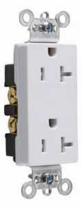 Pass & Seymour Decorator Outlet, Heavy-Duty, White, 20-Amp