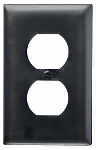 Tp8-bk 1-gang Duplex Receptacle Wall Plate, Standard, Nylon, Black