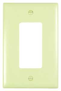 Pass & Seymour Wall Plate, Junior Jumbo, 1-Gang Decorator, Ivory Nylon