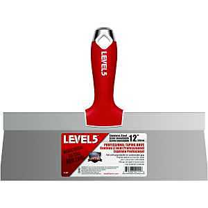 Level5 5-137 Taping Knife, 12 in W Blade, Stainless Steel Blade, Soft Grip Handle