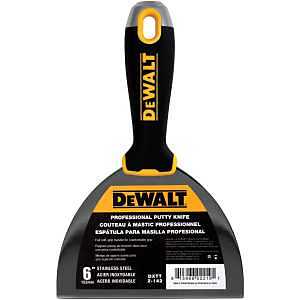 DEWALT DXTT-2-142 Putty Knife, 6 in W Blade, Stainless Steel Blade, Precision Ground Blade, Ergonomic, Soft Grip Handle