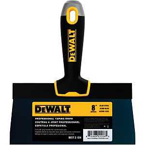 DEWALT DXTT-2-124 Taping Knife, 8 in W Blade, Steel Blade, Precision Ground Blade, Ergonomic, Soft Grip Handle