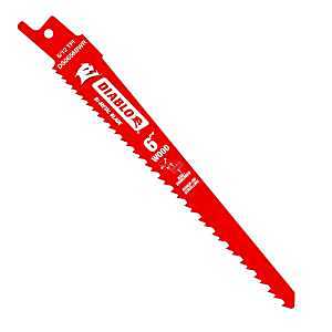 Diablo DS0656BWR25 Reciprocating Saw Blade, 6 in L, 6-1/2 TPI, Bi-Metal Cutting Edge