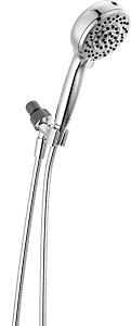 Delta 75719 Hand Shower with Cleaning Spray, 1/2 in Connection, 1.75 gpm, 6-Spray Function, Metal, Chrome, 72 in L Hose