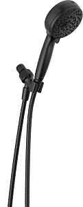 Delta 75719BL Hand Shower with Cleaning Spray, 1/2 in Connection, 1.75 gpm, 6-Spray Function, Metal, Matte Black